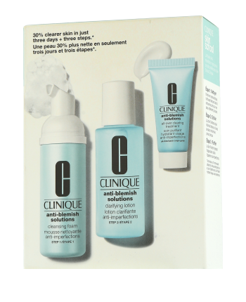Clinique Anti-Blemish Solutions Set met Reinigingsschuim, Lotion & Behandeling
