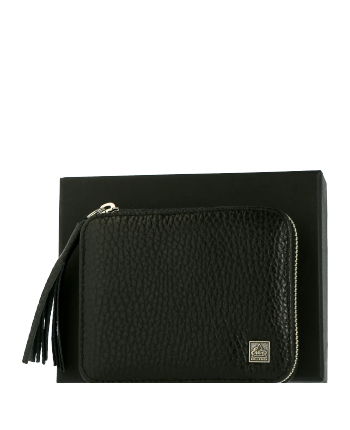 Erbe Solingen Manicure etui van leer met ritssluiting en hanger in zwart (5-teilig)