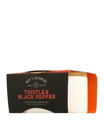 Scottish Fine Soaps Men's Grooming Thistle & Black Pepper Shave Soap & Bowl Set (100 g + 1Stück)