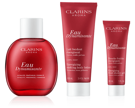 Clarins Eau Dynamisante Set met Spray, Douche & Lait Énergisante
