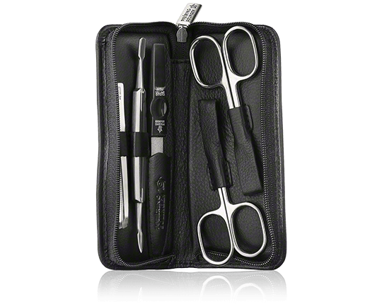Pfeilring Manicure-Sets Manicure-etui, nappaleer, zwart (5-teilig)