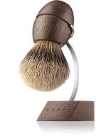 Acca Kappa Men&apos;s Grooming Shaving Brush with Stand - Wenge Wood - Pure Silver Badger Scheren kit