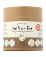 puremetics 3in1 Douchepluis Coffee Booster - douchegel, bodylotion & scrub in één Body‑peeling 250 g