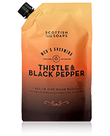 Scottish Fine Soaps Men's Grooming Thistle & Black Pepper All-in-One-Wash Refill Douchegel 1200 ml
