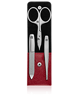 Zwilling Twinox Manicureset in leren etui rood Manicureset 3-teilig
