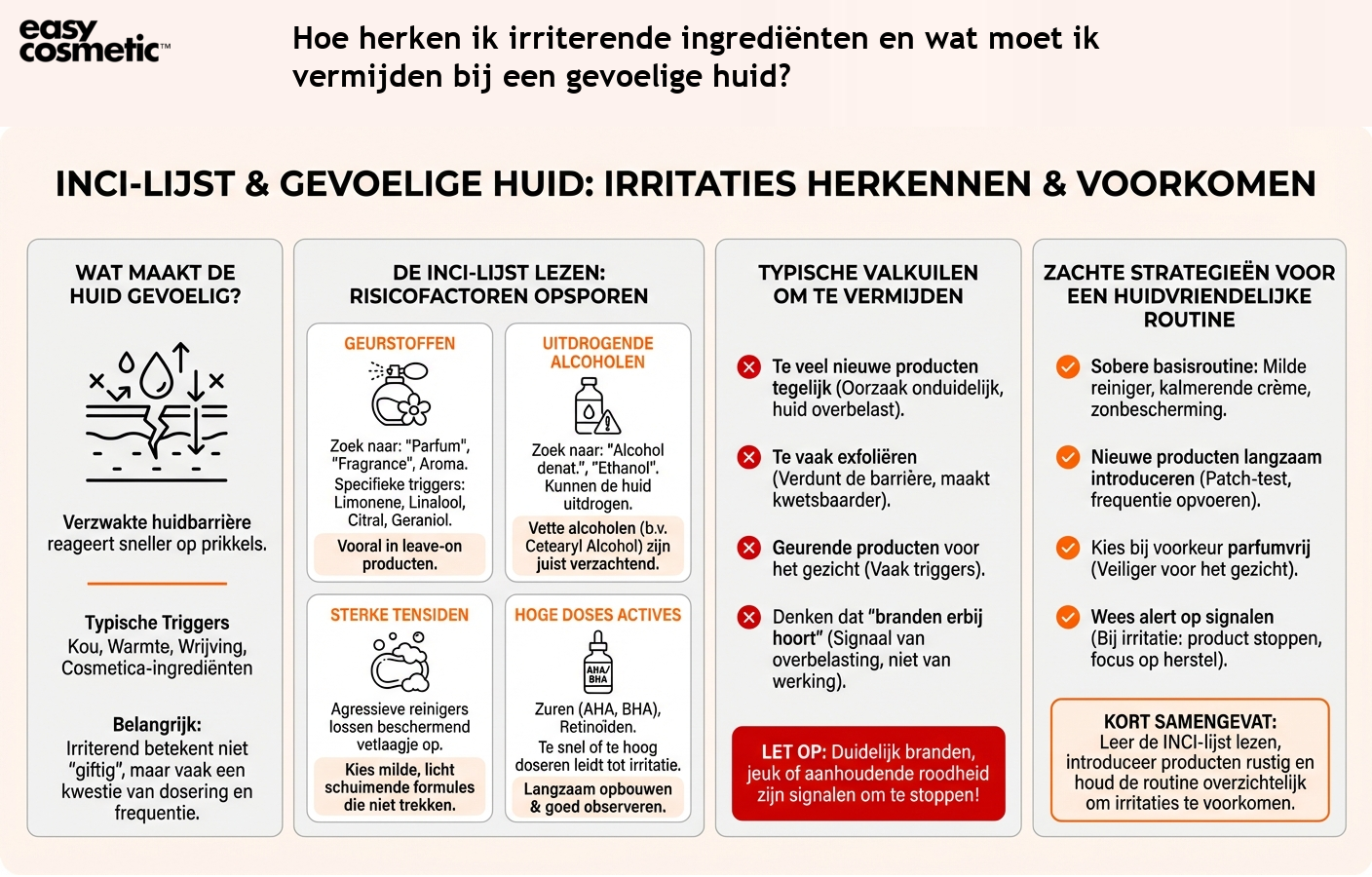 Hoe herken ik irriterende ingrediënten en wat moet ik vermijden bij een gevoelige huid?