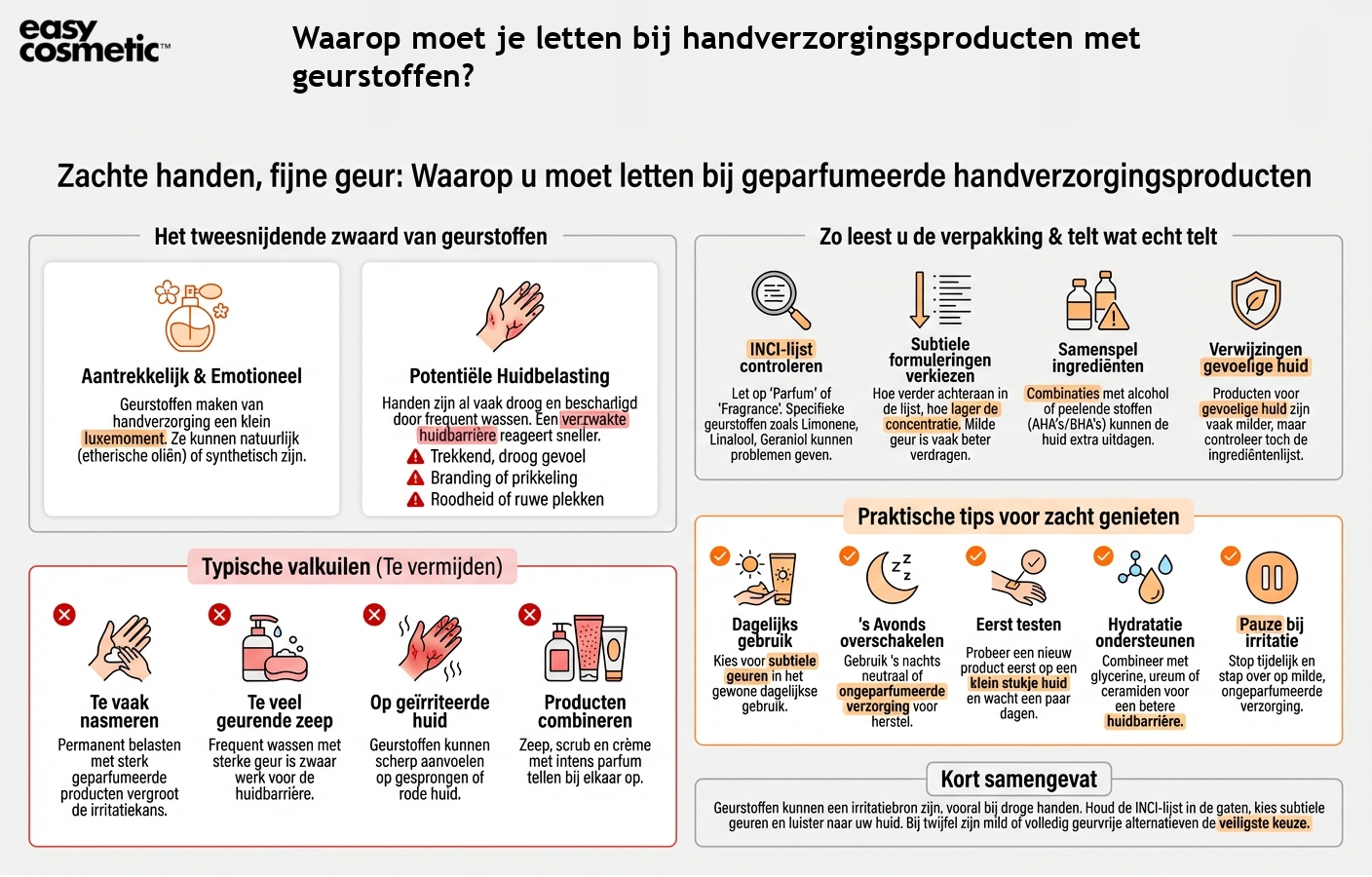 Waarop moet je letten bij handverzorgingsproducten met geurstoffen?