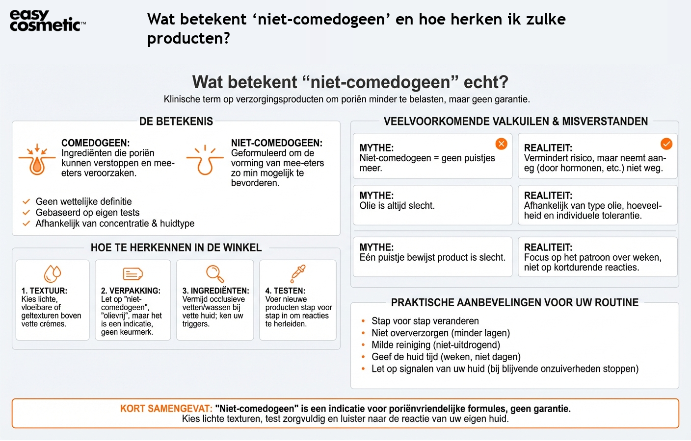 Wat betekent ‘niet-comedogeen’ en hoe herken ik zulke producten?