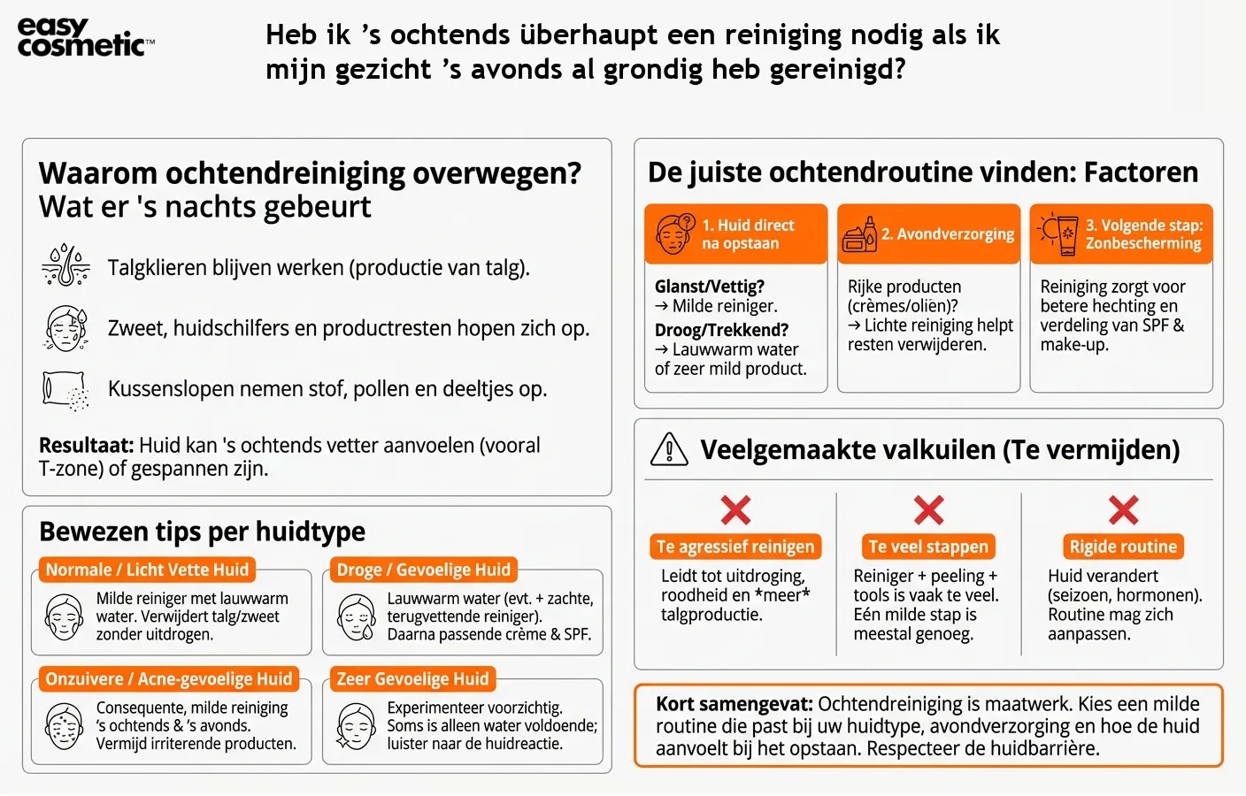 Heb ik ’s ochtends überhaupt een reiniging nodig als ik mijn gezicht ’s avonds al grondig heb gereinigd?