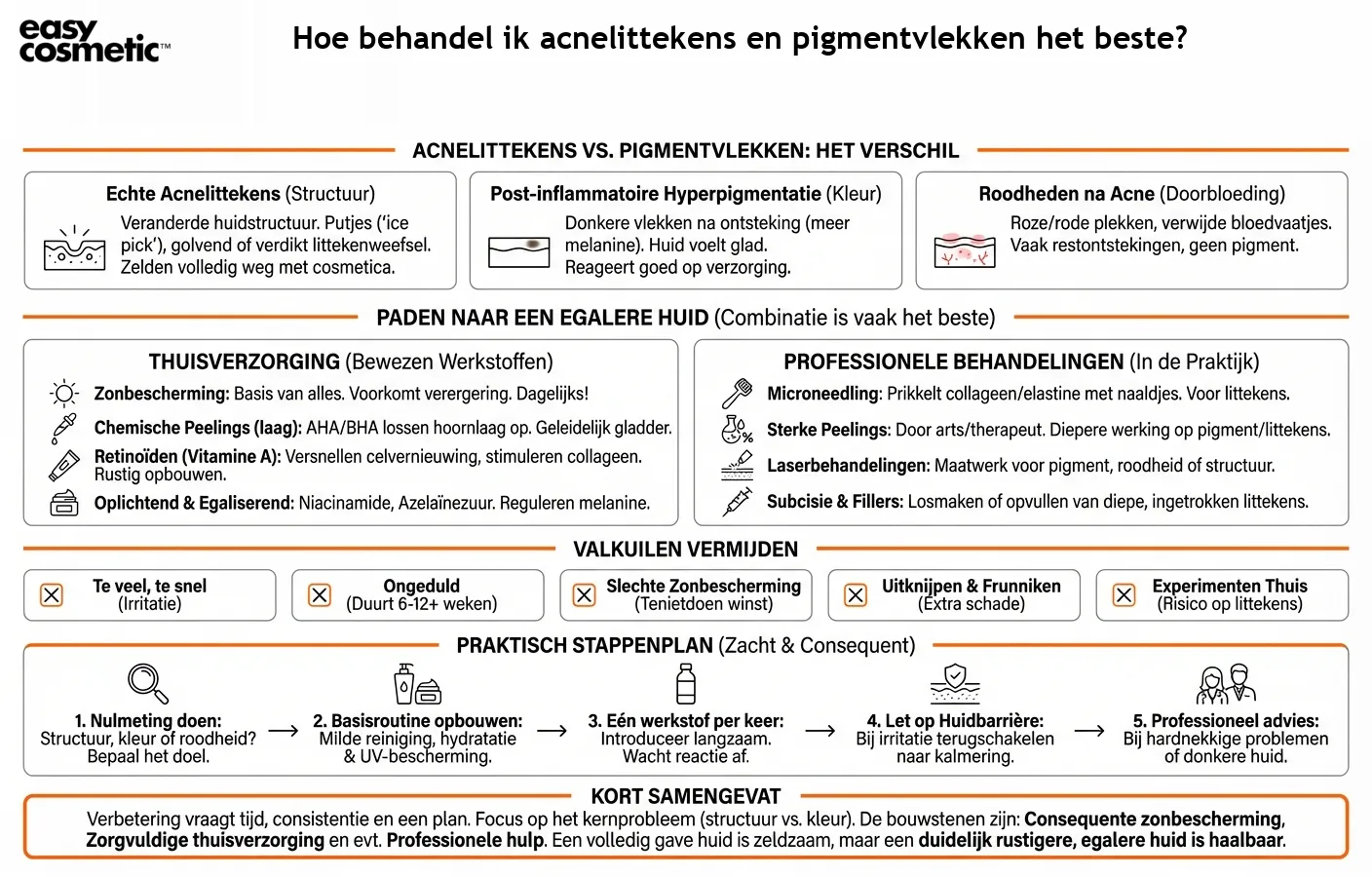 Hoe behandel ik acnelittekens en pigmentvlekken het beste?
