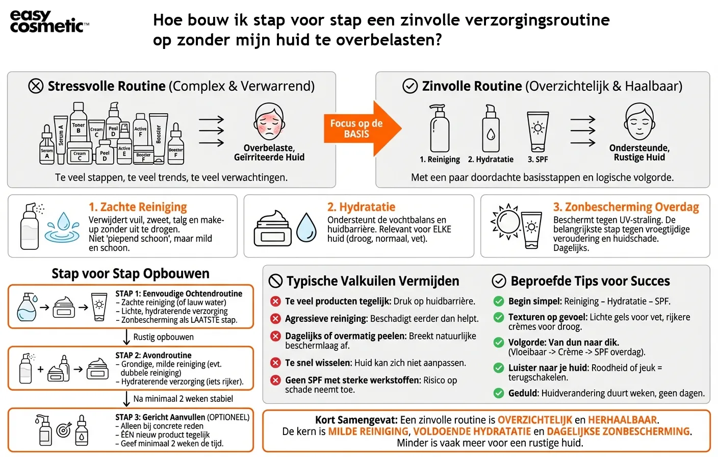Hoe bouw ik stap voor stap een zinvolle verzorgingsroutine op zonder mijn huid te overbelasten?
