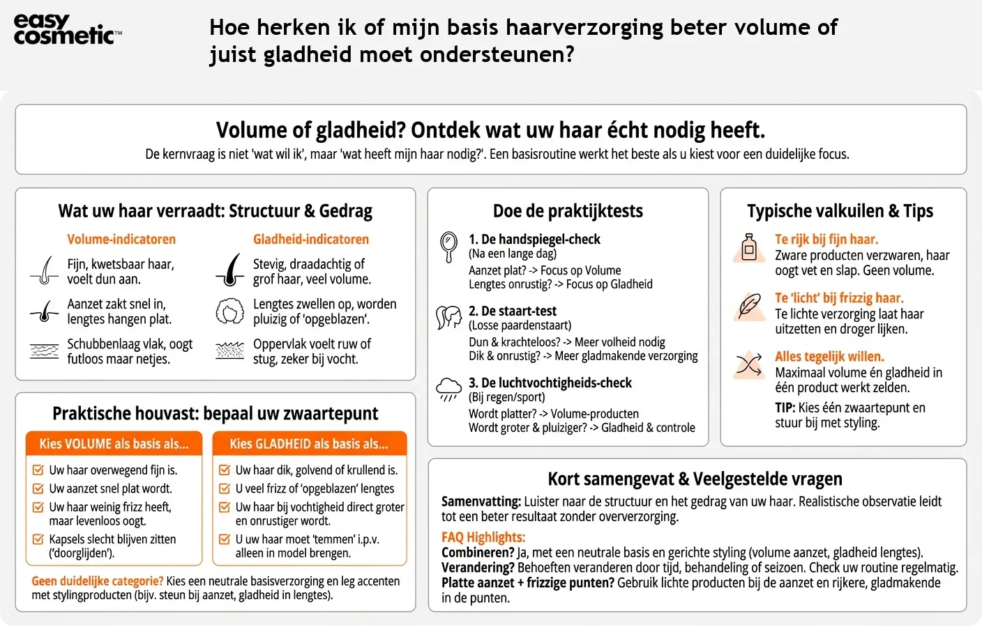 Hoe herken ik of mijn basis haarverzorging beter volume of juist gladheid moet ondersteunen?
