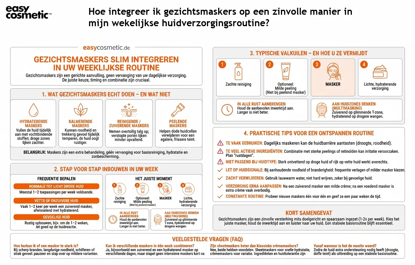 Hoe integreer ik gezichtsmaskers op een zinvolle manier in mijn wekelijkse huidverzorgingsroutine?