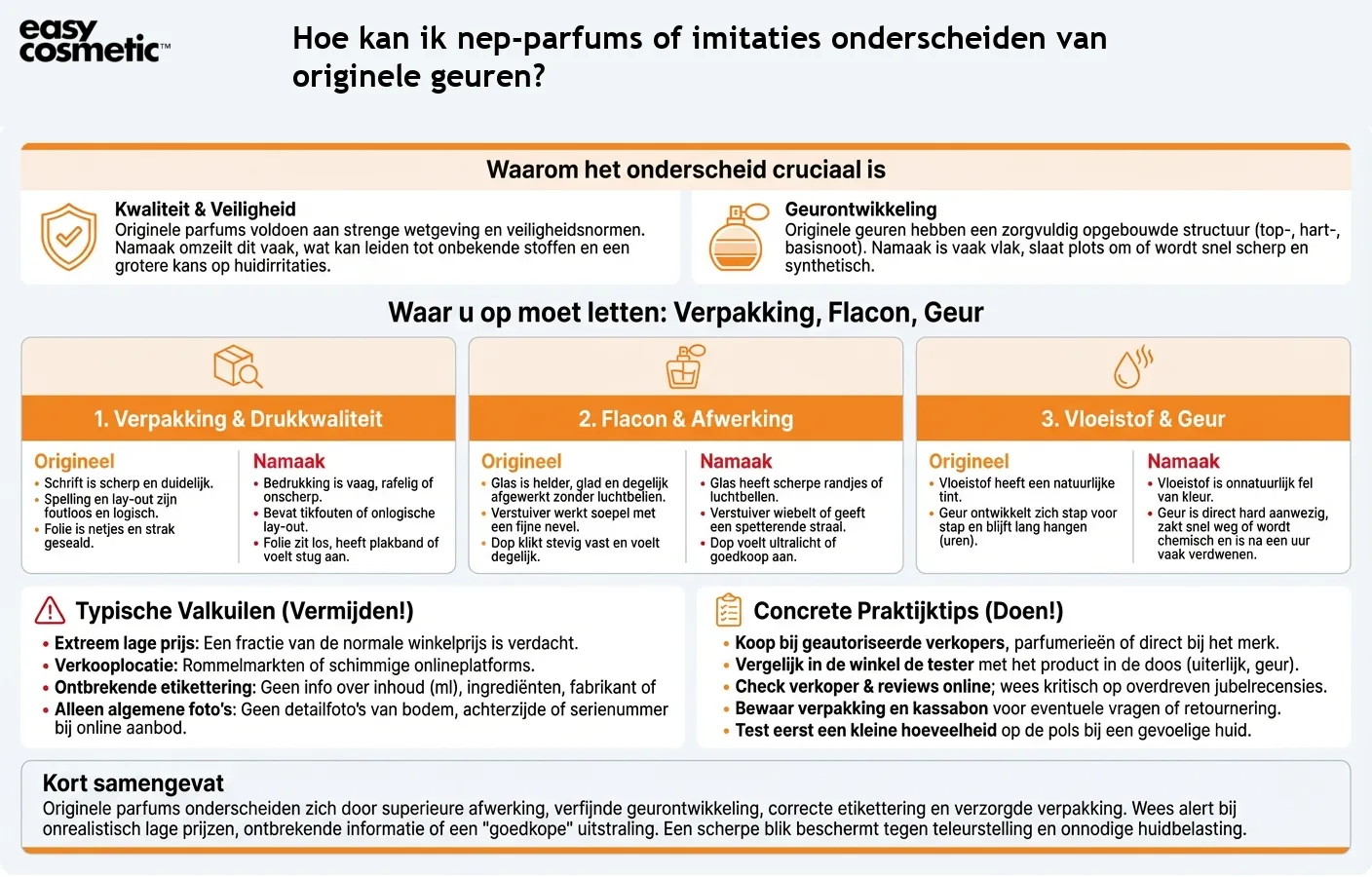 Hoe kan ik nep-parfums of imitaties onderscheiden van originele geuren?