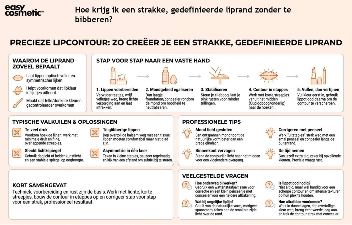 Hoe krijg ik een strakke, gedefinieerde liprand zonder te bibberen?