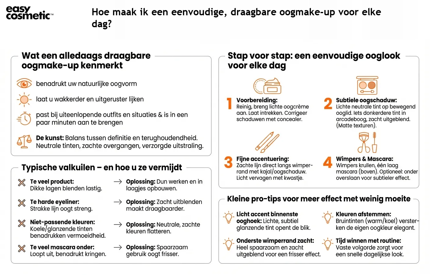 Hoe maak ik een eenvoudige, draagbare oogmake-up voor elke dag?