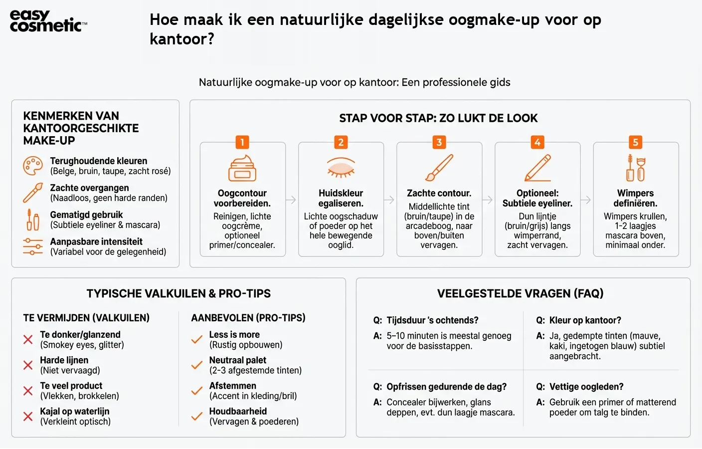 Hoe maak ik een natuurlijke dagelijkse oogmake-up voor op kantoor?