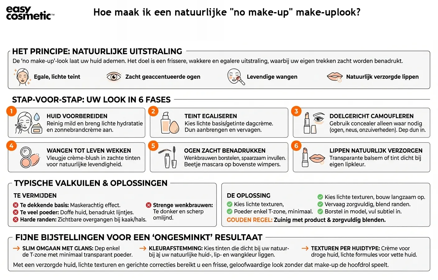 Hoe maak ik een natuurlijke "no make-up" make-uplook?
