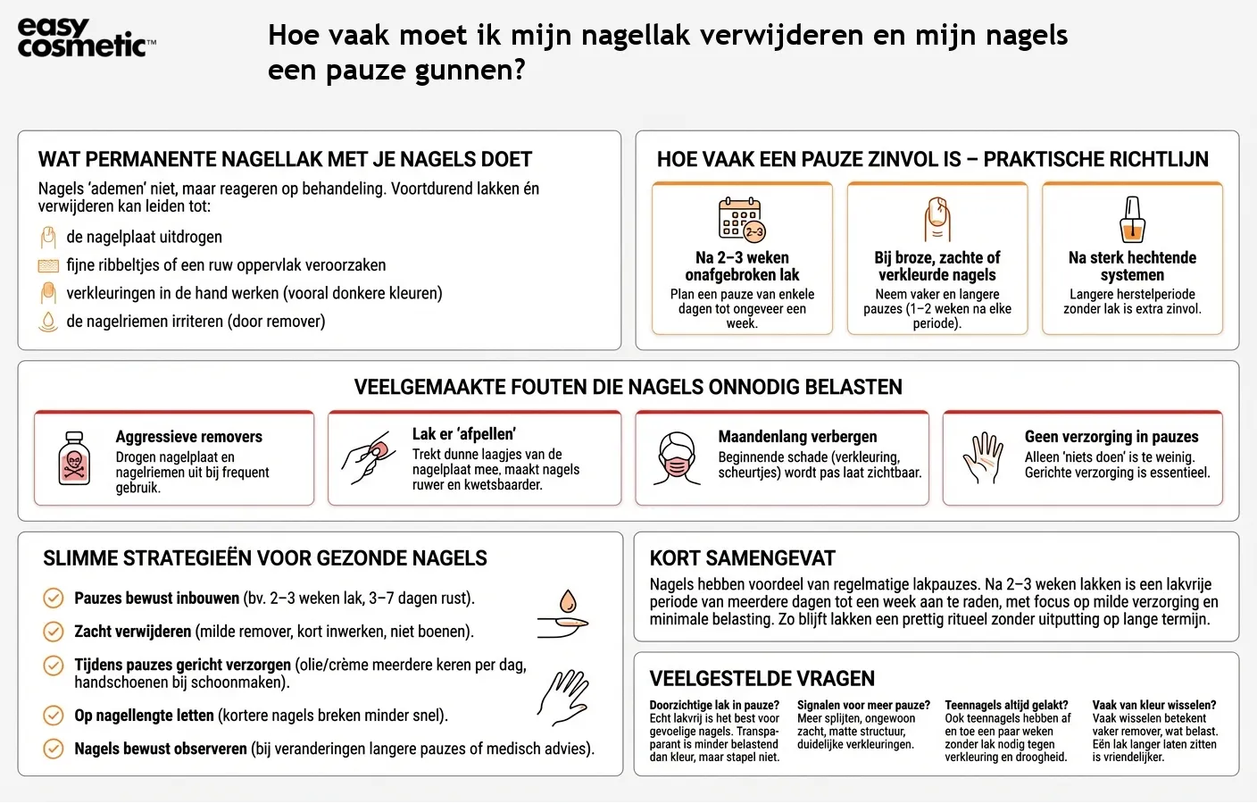 Hoe vaak moet ik mijn nagellak verwijderen en mijn nagels een pauze gunnen?