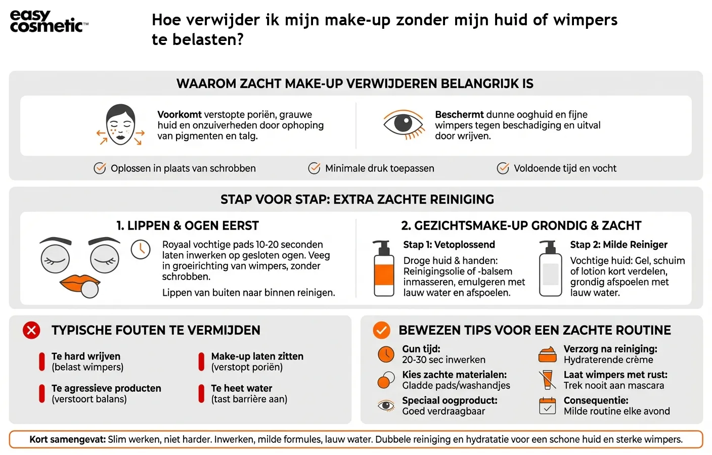 Hoe verwijder ik mijn make-up zonder mijn huid of wimpers te belasten?