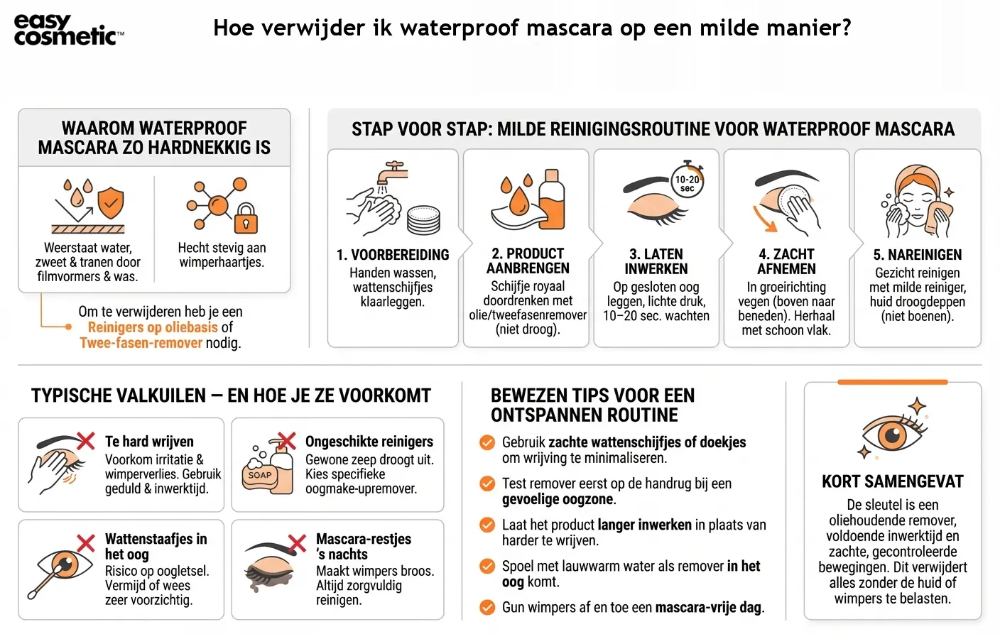 Hoe verwijder ik waterproof mascara op een milde manier?