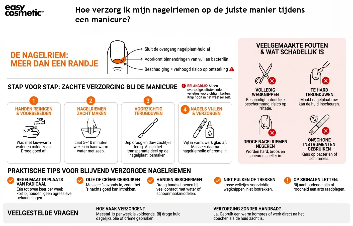 Hoe verzorg ik mijn nagelriemen op de juiste manier tijdens een manicure?