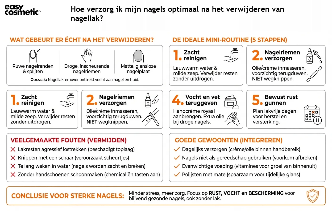 Hoe verzorg ik mijn nagels optimaal na het verwijderen van nagellak?