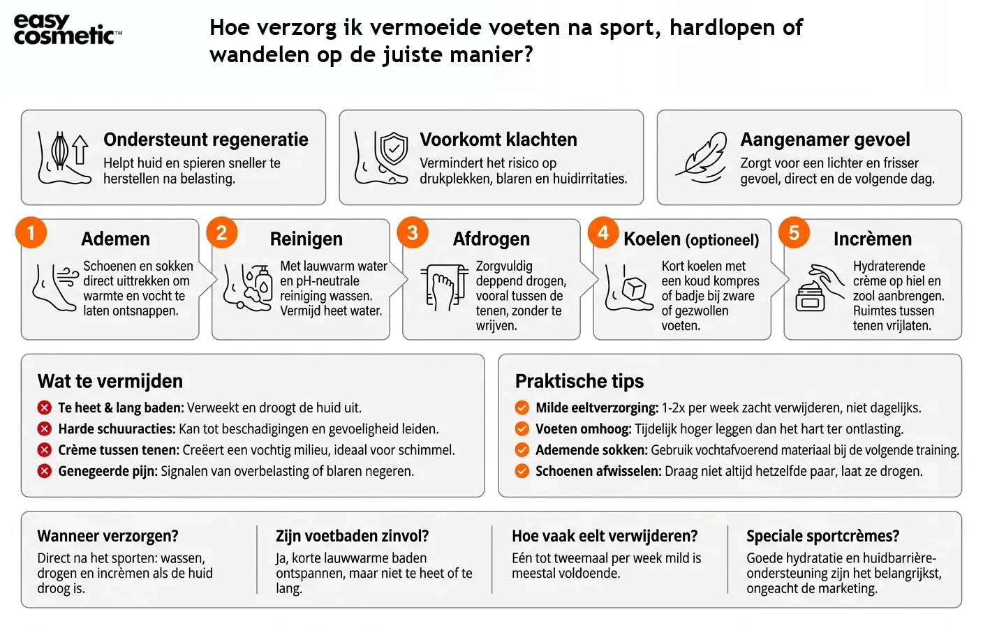 Hoe verzorg ik vermoeide voeten na sport, hardlopen of wandelen op de juiste manier?