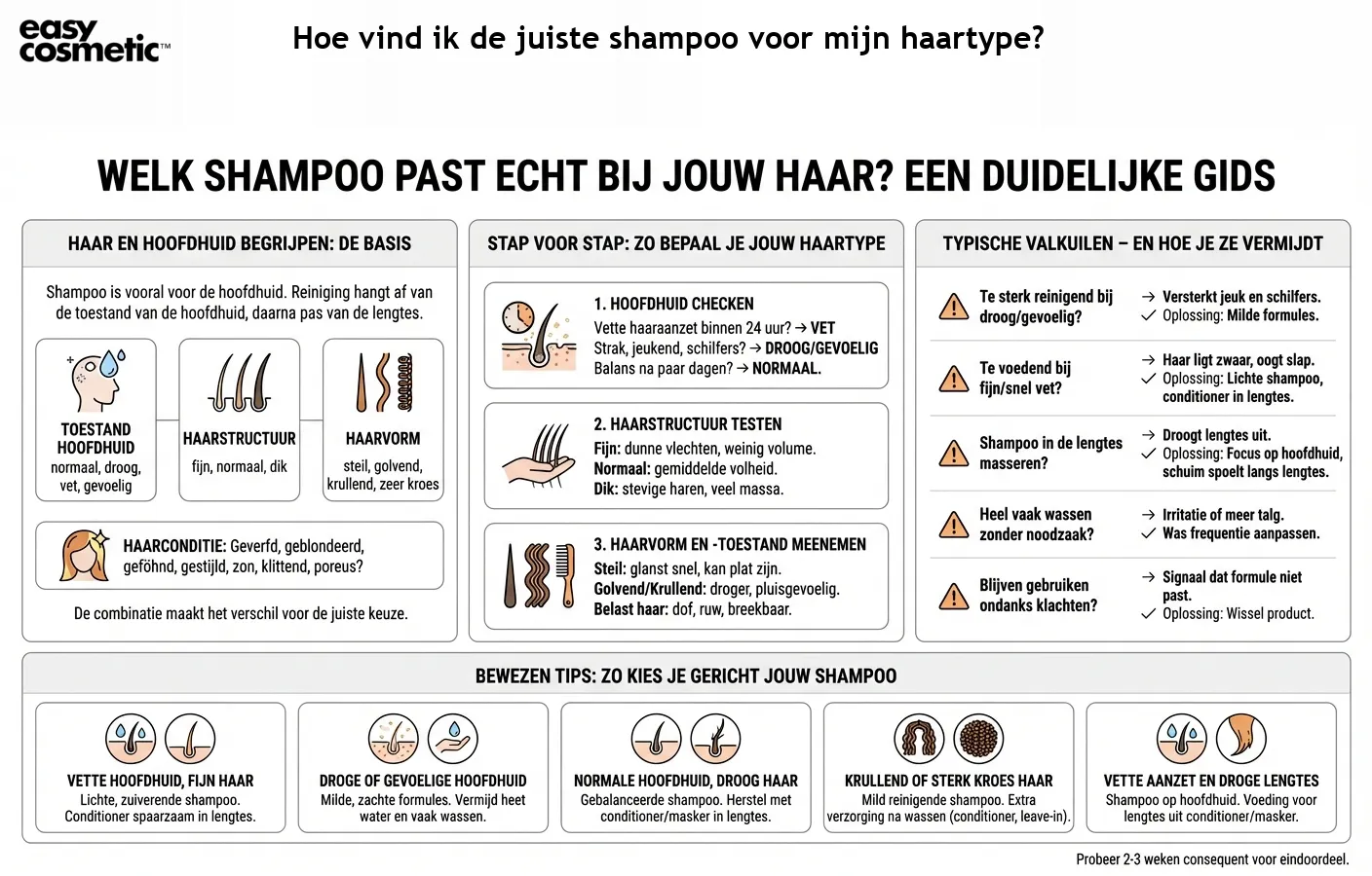 Hoe vind ik de juiste shampoo voor mijn haartype?