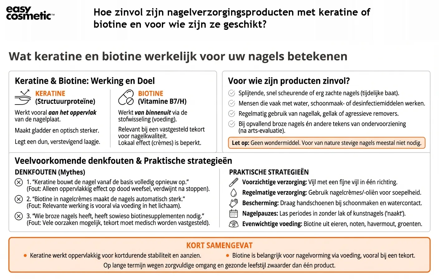 Hoe zinvol zijn nagelverzorgingsproducten met keratine of biotine en voor wie zijn ze geschikt?