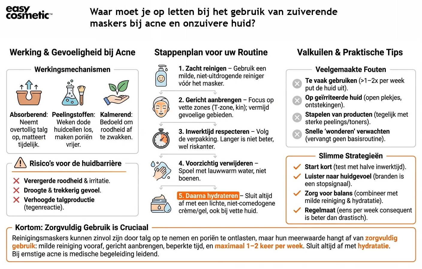Waar moet je op letten bij het gebruik van zuiverende maskers bij acne en onzuivere huid?