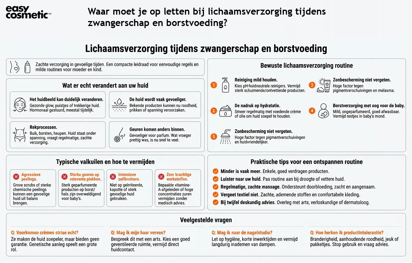 Waar moet je op letten bij lichaamsverzorging tijdens zwangerschap en borstvoeding?