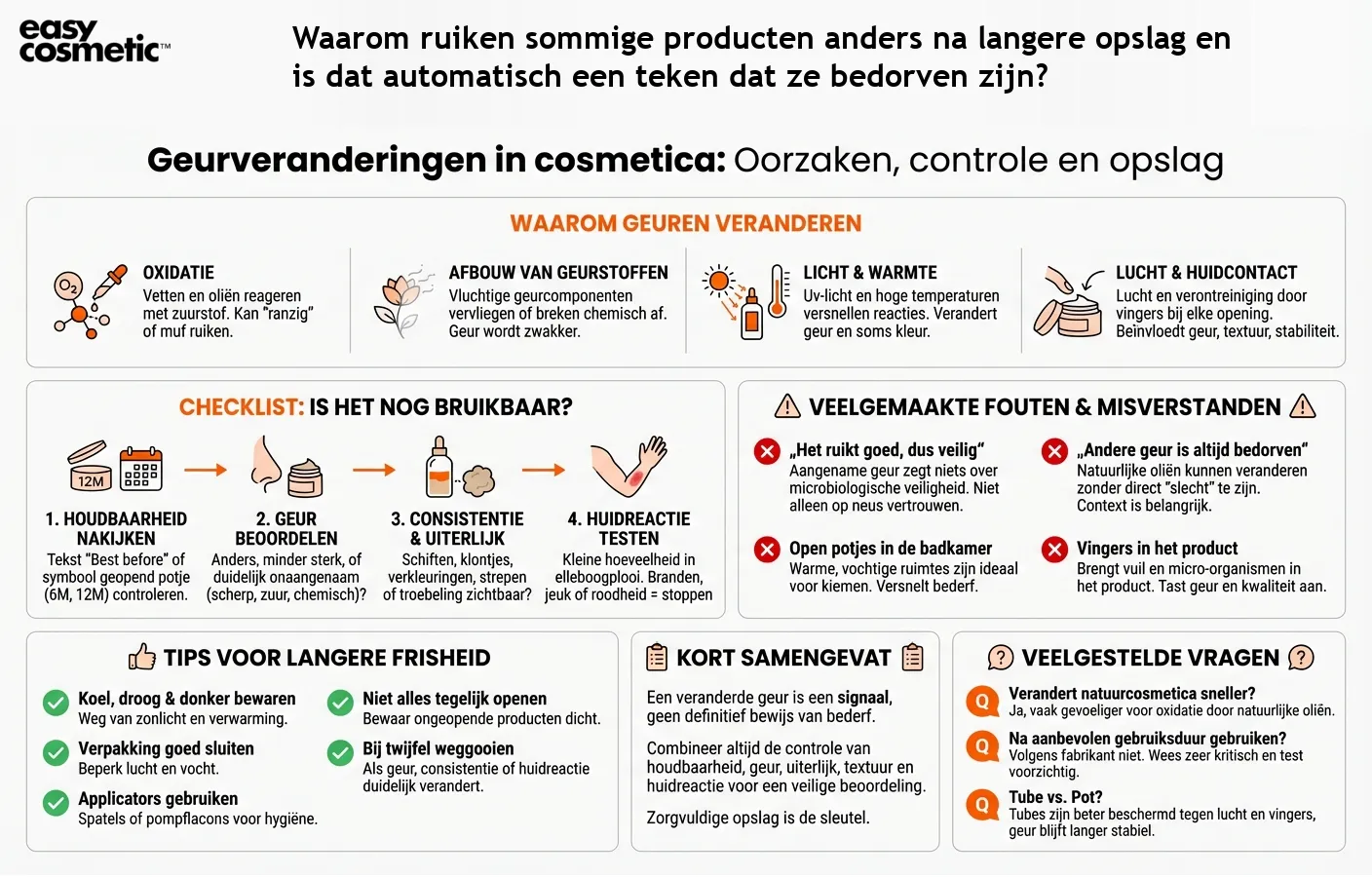 Waarom ruiken sommige producten anders na langere opslag en is dat automatisch een teken dat ze bedorven zijn?