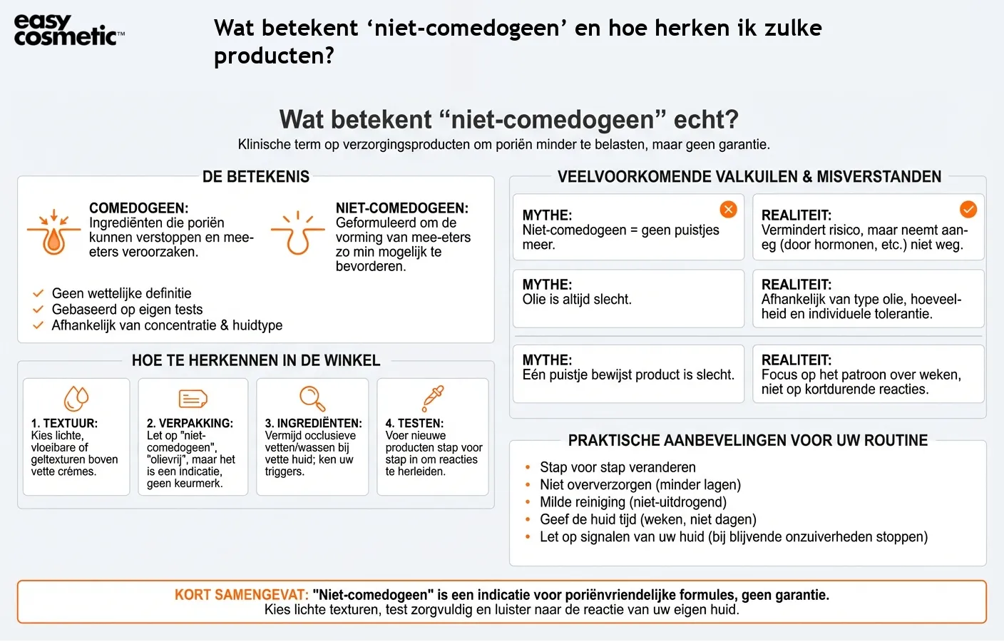 Wat betekent ‘niet-comedogeen’ en hoe herken ik zulke producten?