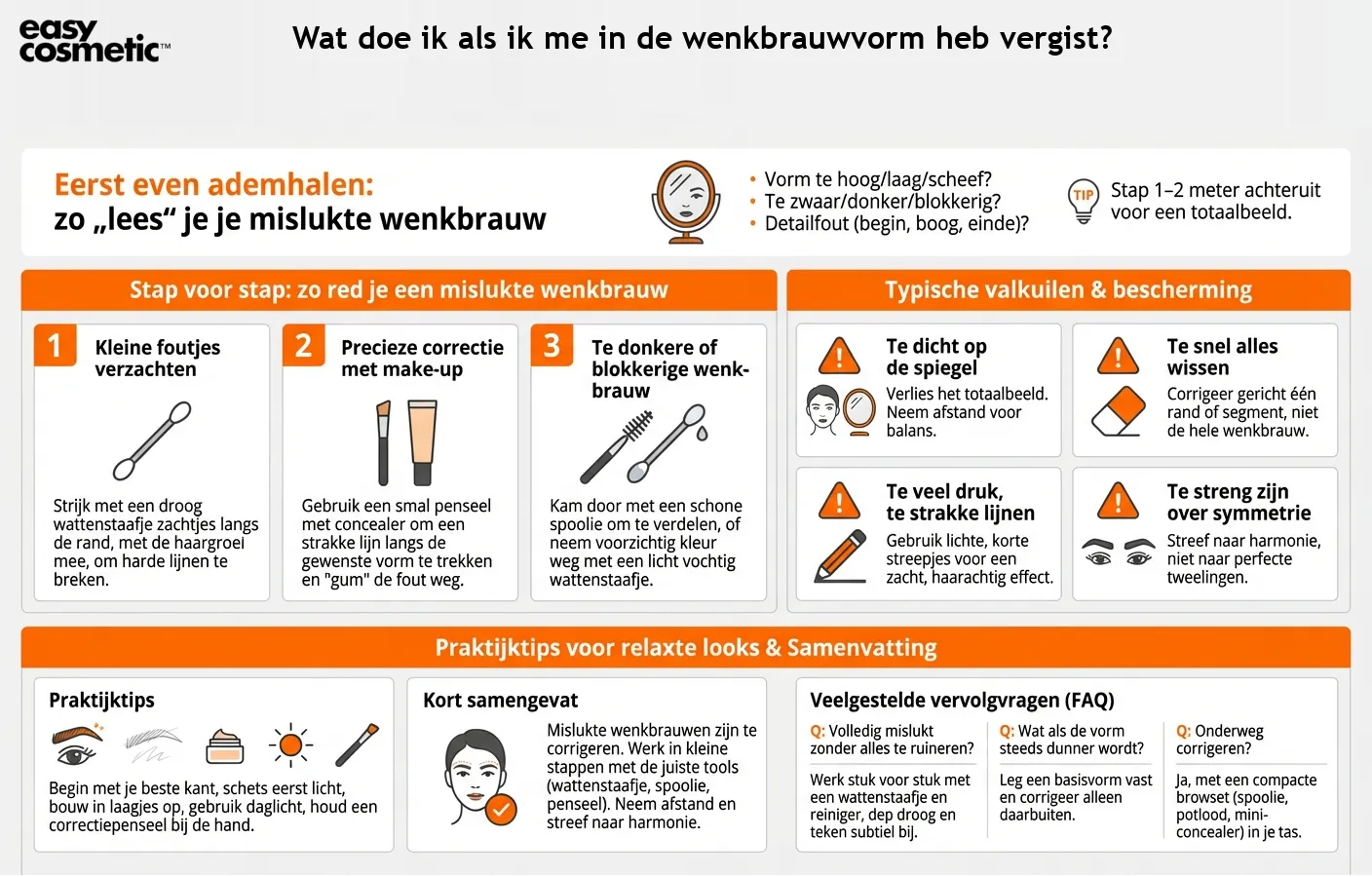 Wat doe ik als ik me in de wenkbrauwvorm heb vergist?