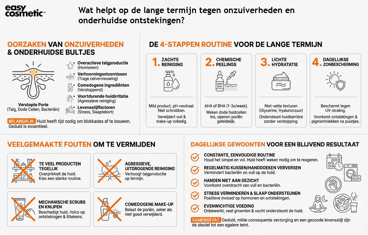 Wat helpt op de lange termijn tegen onzuiverheden en onderhuidse ontstekingen?