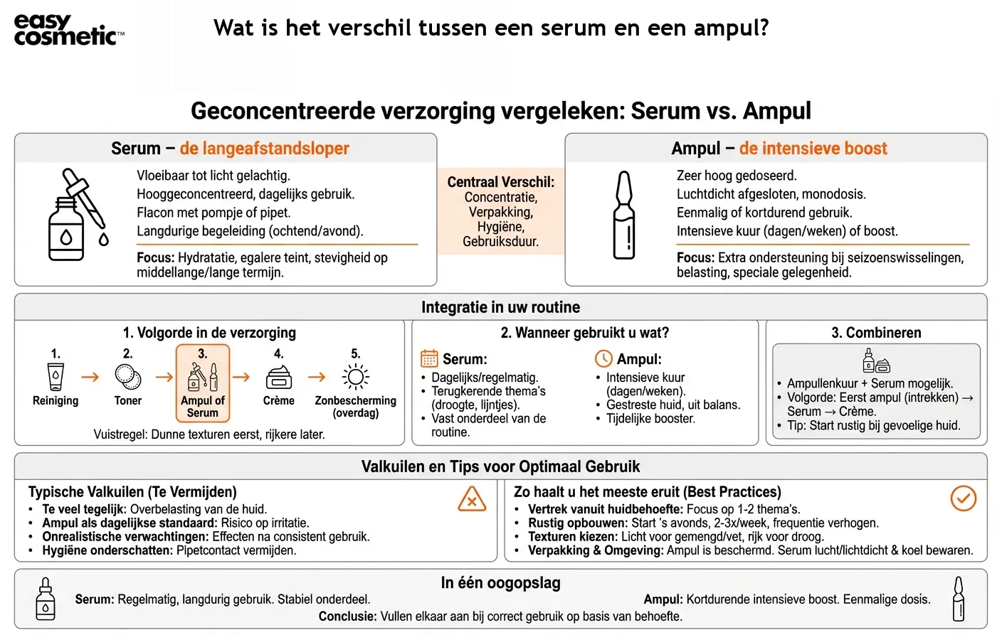 Wat is het verschil tussen een serum en een ampul?