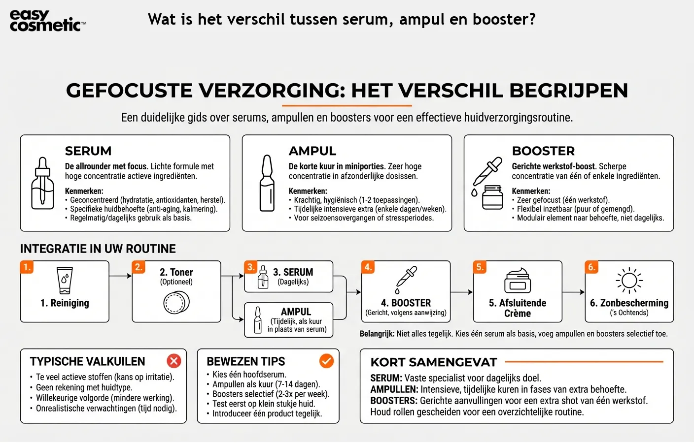 Wat is het verschil tussen serum, ampul en booster?