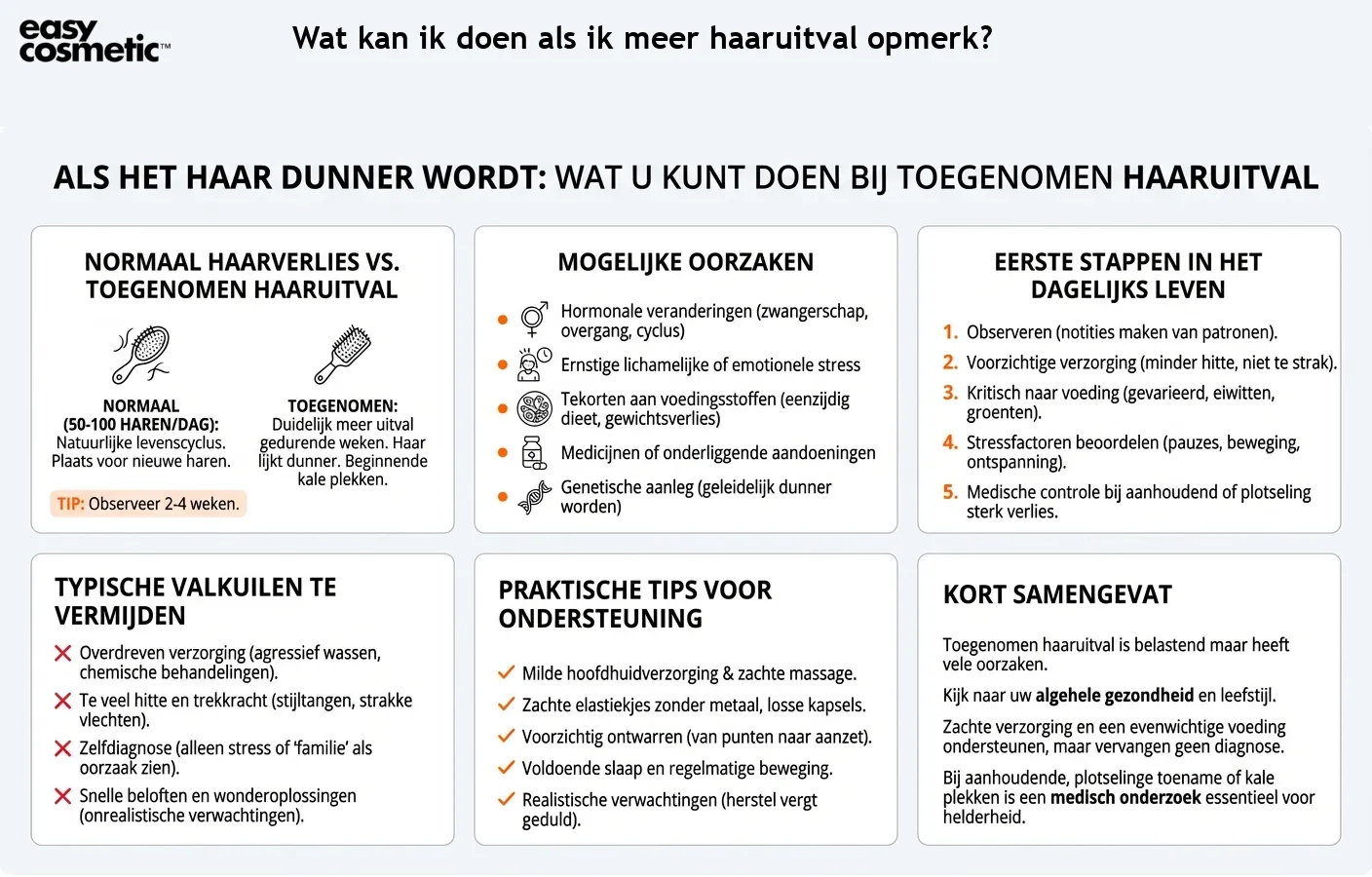 Wat kan ik doen als ik meer haaruitval opmerk?
