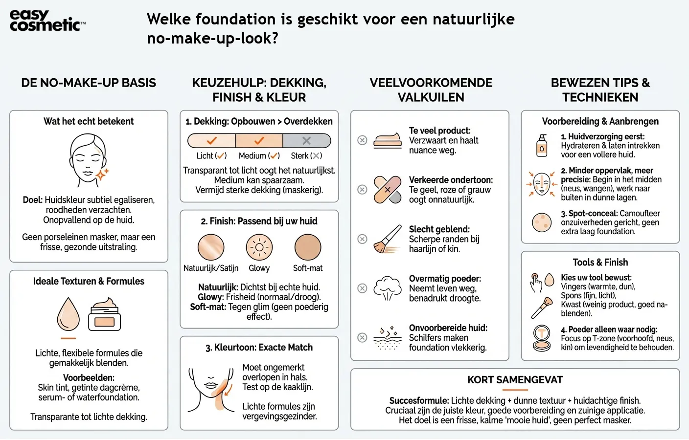 Welke foundation is geschikt voor een natuurlijke no-make-up-look?