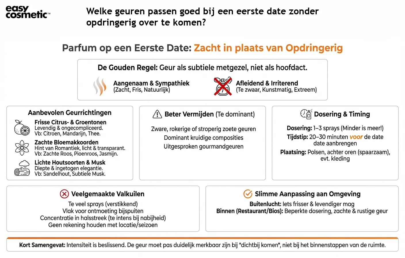 Welke geuren passen goed bij een eerste date zonder opdringerig over te komen?