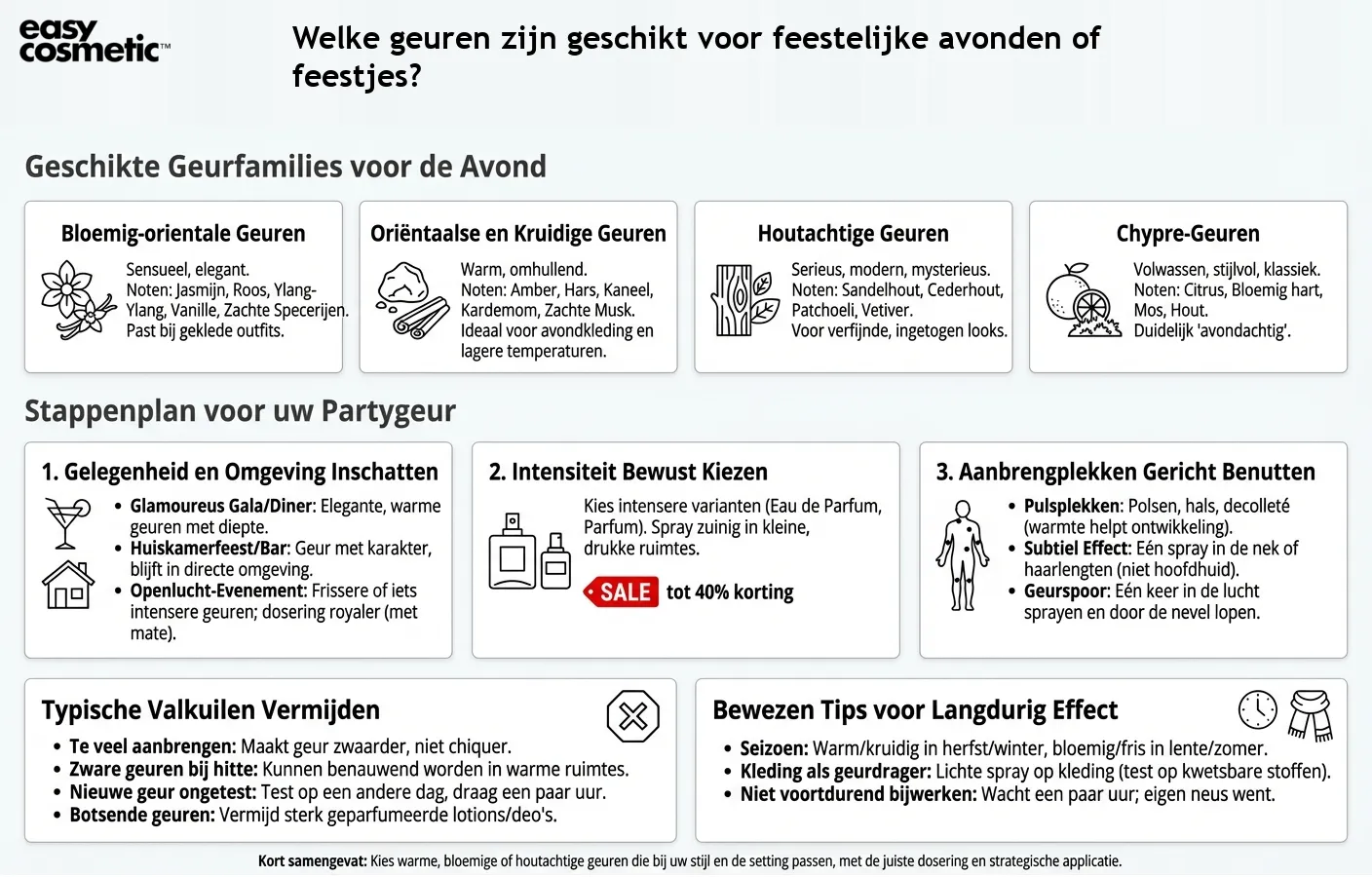 Welke geuren zijn geschikt voor feestelijke avonden of feestjes?