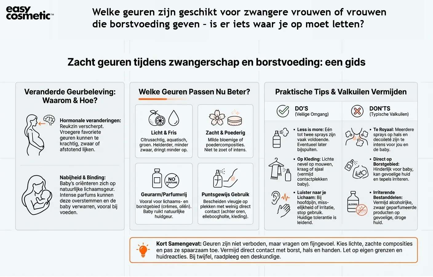 Welke geuren zijn geschikt voor zwangere vrouwen of vrouwen die borstvoeding geven – is er iets waar je op moet letten?
