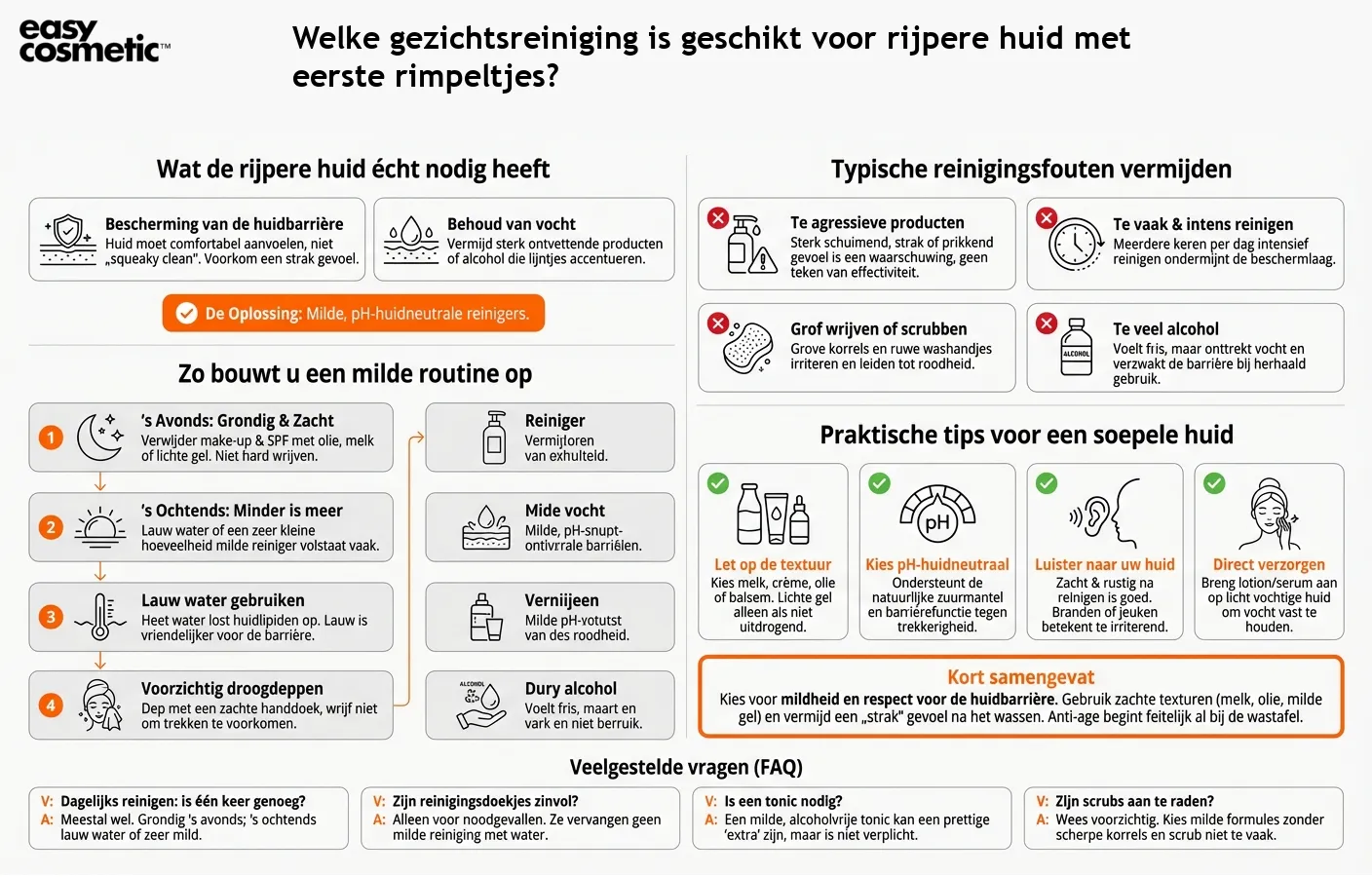 Welke gezichtsreiniging is geschikt voor rijpere huid met eerste rimpeltjes?