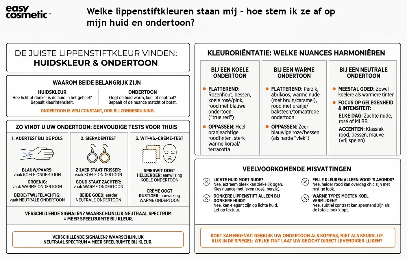 Welke lippenstiftkleuren staan mij – hoe stem ik ze af op mijn huid en ondertoon?