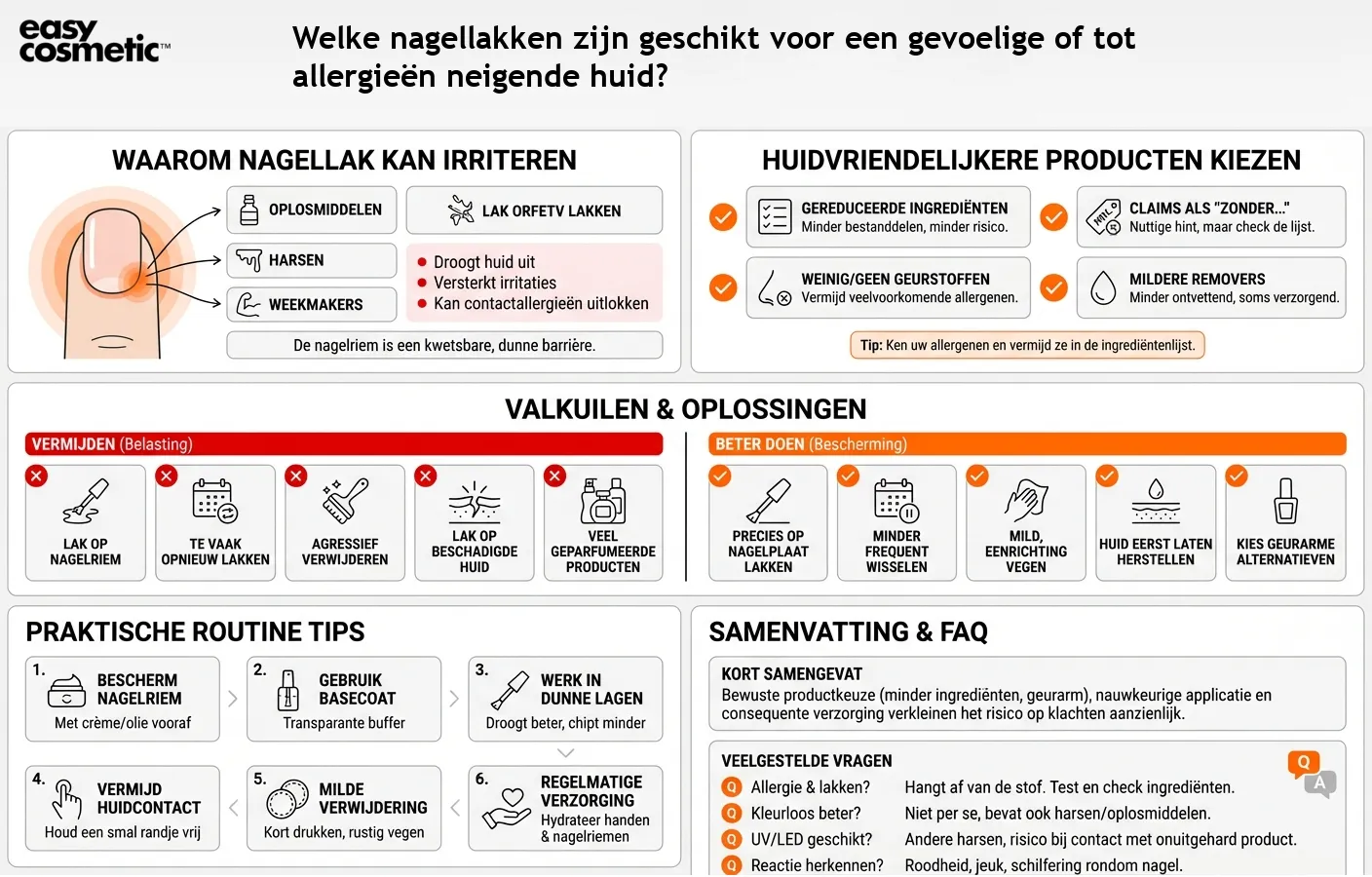 Welke nagellakken zijn geschikt voor een gevoelige of tot allergieën neigende huid?