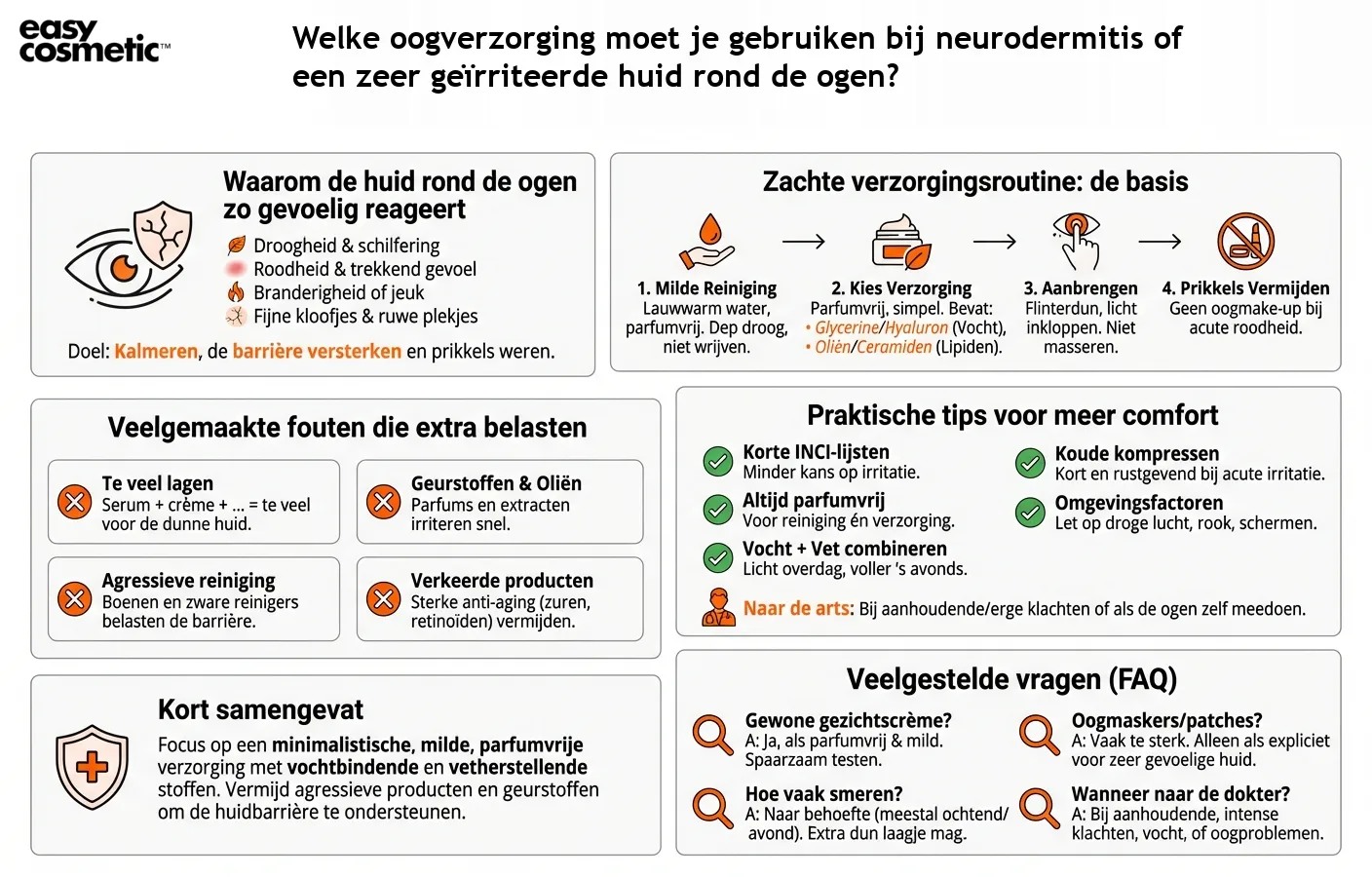 Welke oogverzorging moet je gebruiken bij neurodermitis of een zeer geïrriteerde huid rond de ogen?