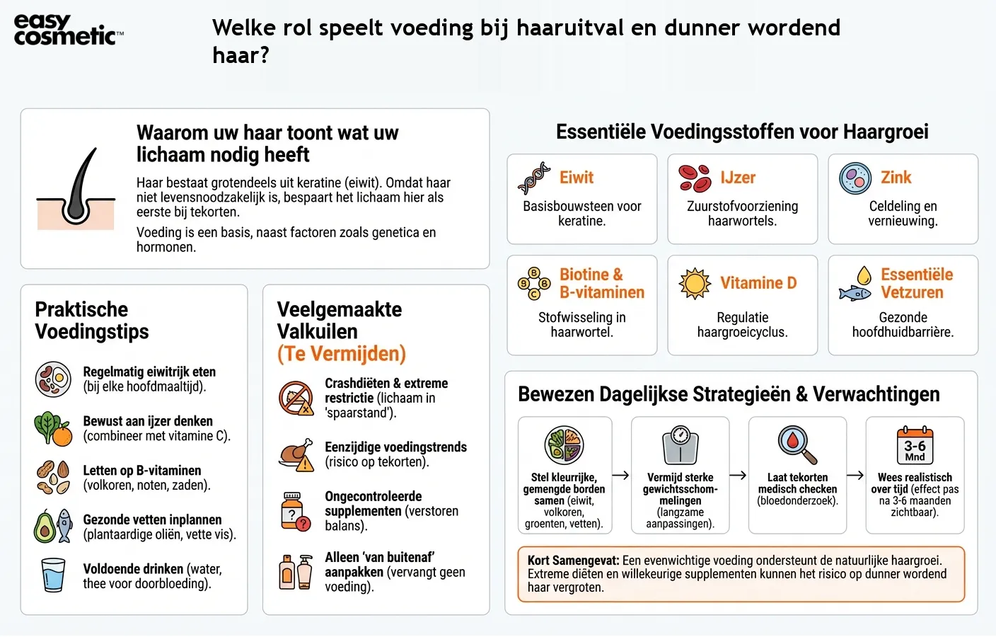 Welke rol speelt voeding bij haaruitval en dunner wordend haar?
