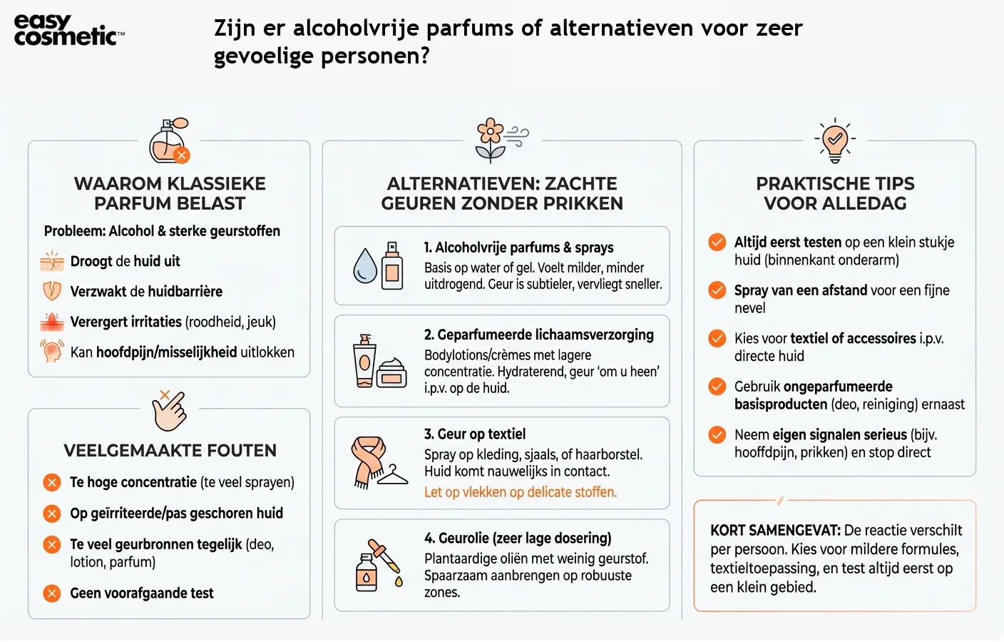 Zijn er alcoholvrije parfums of alternatieven voor zeer gevoelige personen?