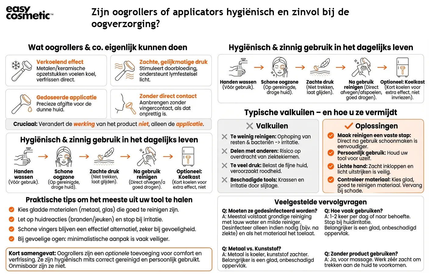 Zijn oogrollers of applicators hygiënisch en zinvol bij de oogverzorging?
